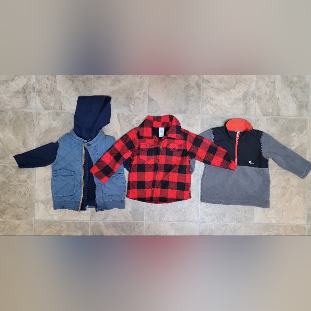 18 month boys fall jacket/vest/fleece bundle
